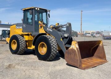 2015 John Deere 524K Articulated Wheel Loader Tractor Cab Hyd QC